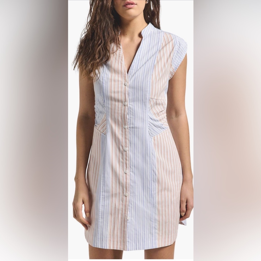 Derek Lam Blue and Pink Striped Mini Dress